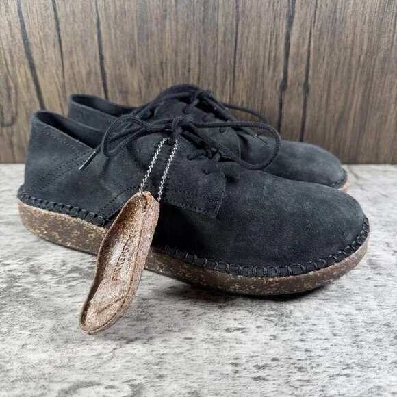 Birkenstock Gary Black Suede Leather Lace-Up Derby Shoes Women's Size 36 US 5 - Picture 1 of 9